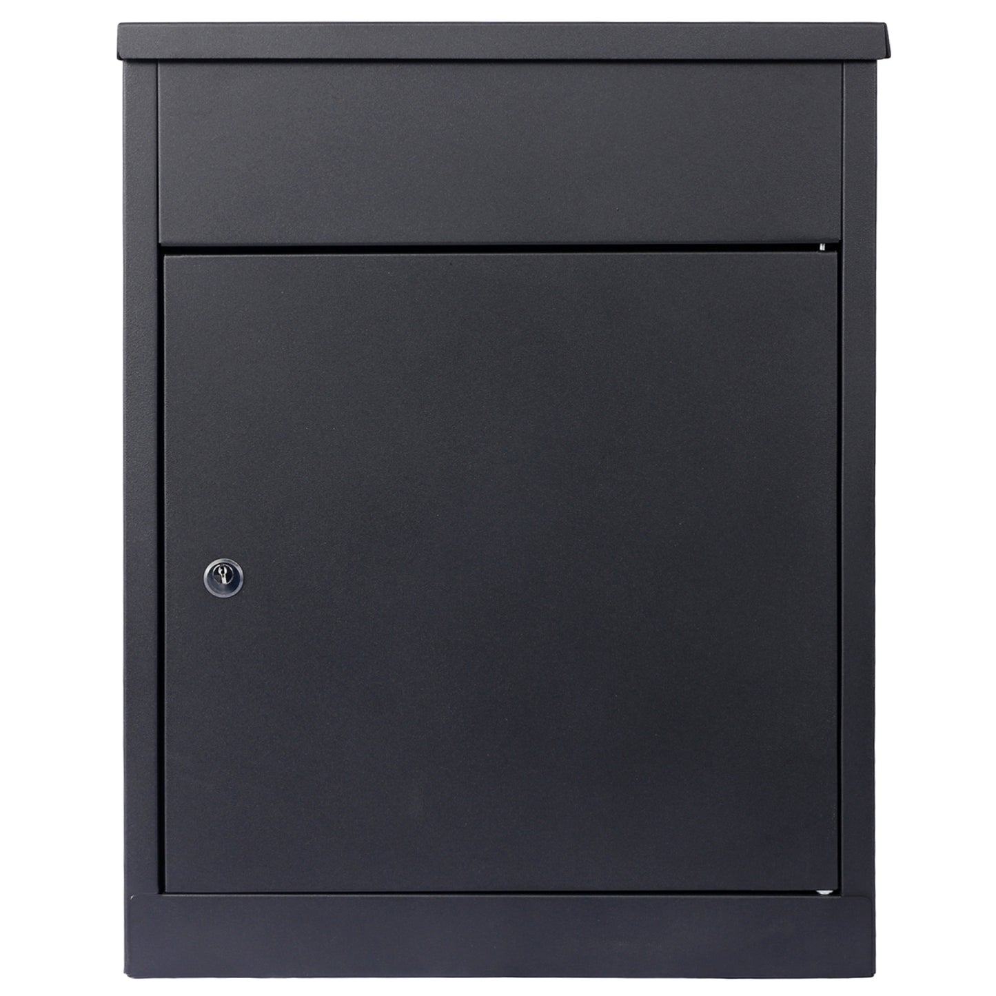 Extra Large Galvanized Steel Package Delivery Box, Wall Mounted Lockable Anti-Theft Mailbox for Outdoor Use, Black