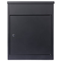 Extra Large Galvanized Steel Package Delivery Box, Wall Mounted Lockable Anti-Theft Mailbox for Outdoor Use, Black