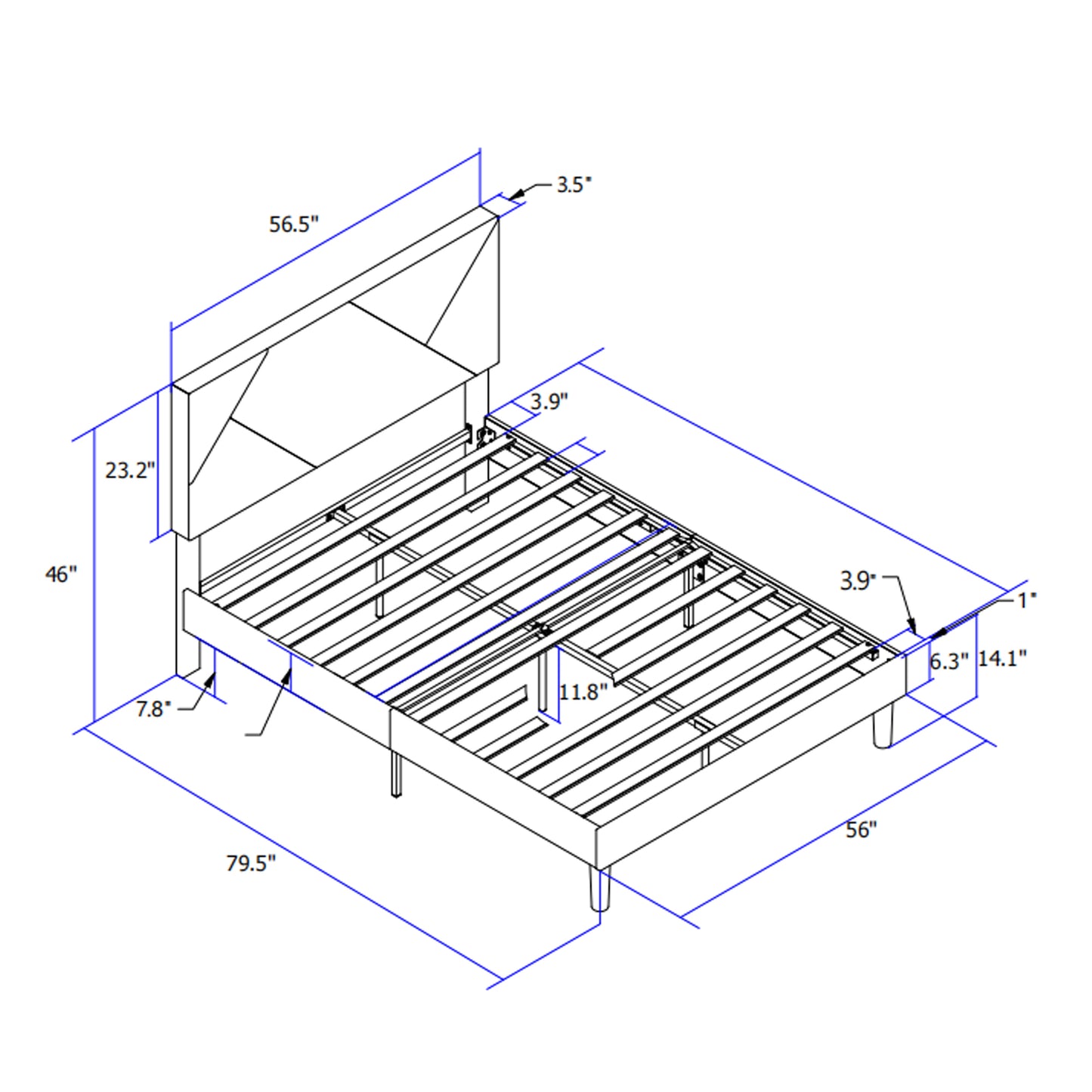 Full Size Upholstered Platform Bed Frame with Headboard - Strong Wood Slat Support, Mattress Foundation, No Box Spring Required Gray Color