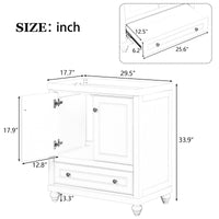 30 Bathroom Vanity Base Only, Cabinet with Doors & Drawer, Solid Frame & MDF Board, White Finish, Modern Storage Solution