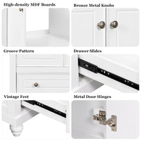 30 Bathroom Vanity Base Only, Cabinet with Doors & Drawer, Solid Frame & MDF Board, White Finish, Modern Storage Solution