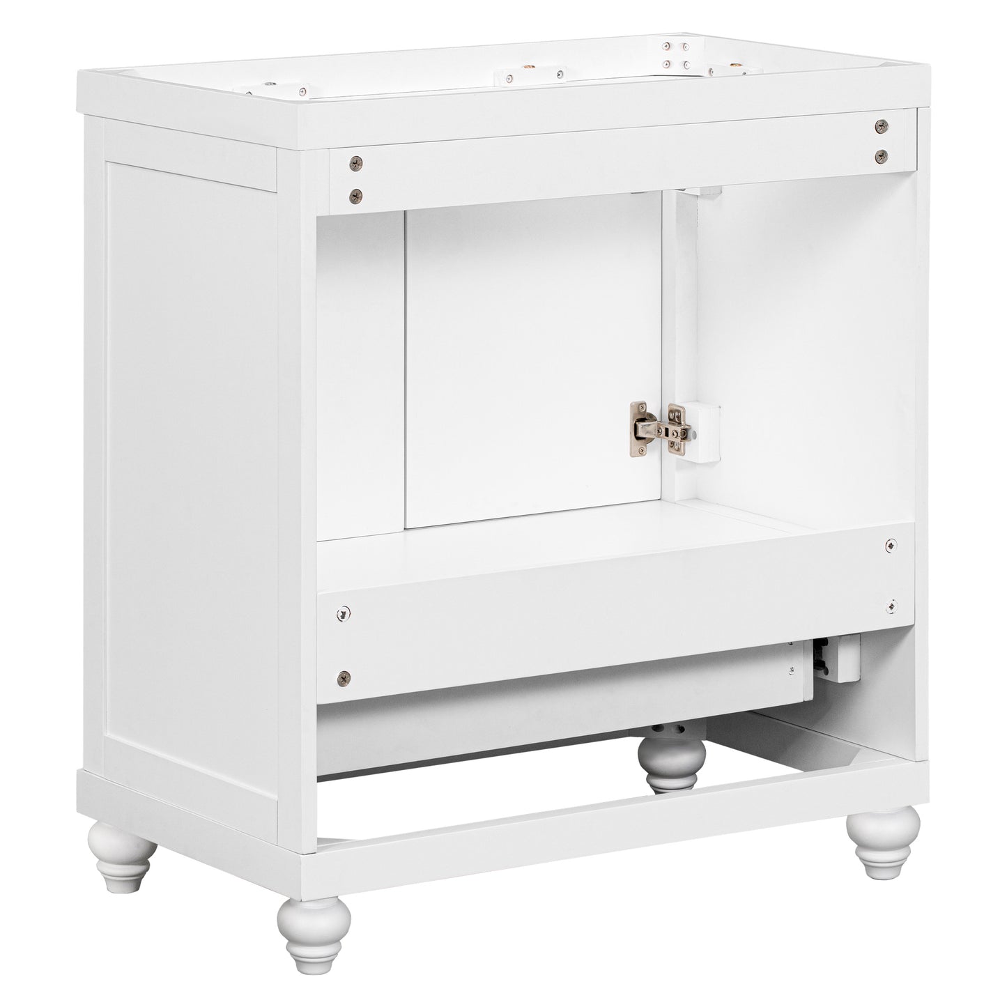 30 Bathroom Vanity Base Only, Cabinet with Doors & Drawer, Solid Frame & MDF Board, White Finish, Modern Storage Solution