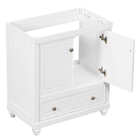 30 Bathroom Vanity Base Only, Cabinet with Doors & Drawer, Solid Frame & MDF Board, White Finish, Modern Storage Solution