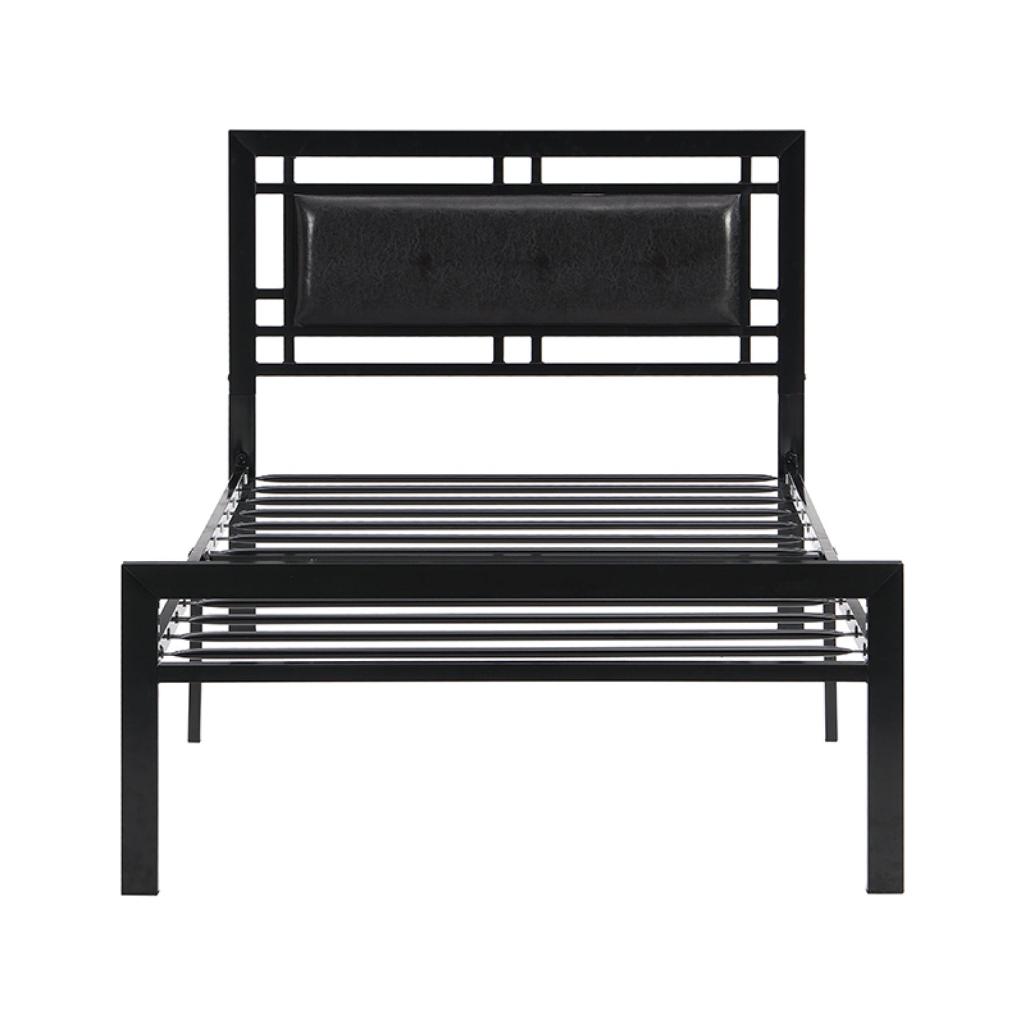 Sturdy Twin Size Metal Bed Frame - Modern Black Design for Stylish Bedroom Comfort