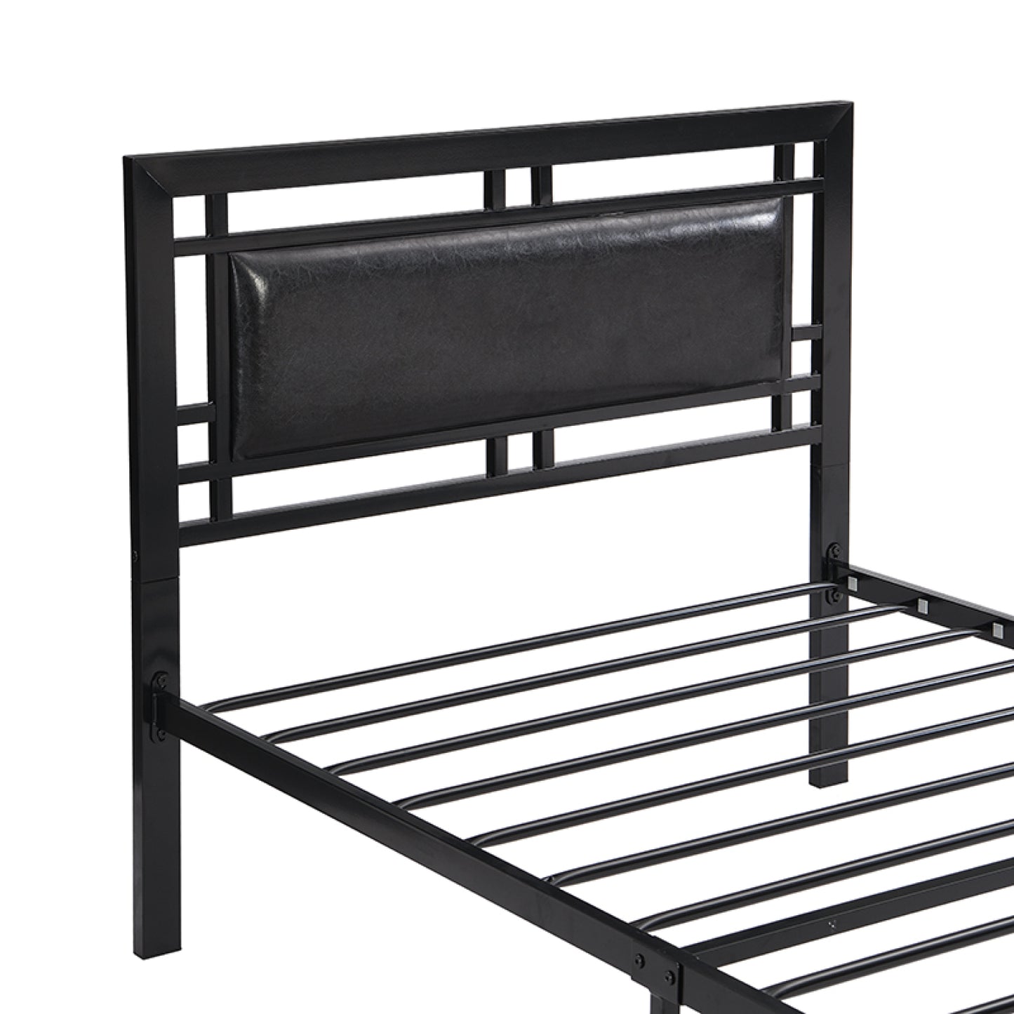 Sturdy Twin Size Metal Bed Frame - Modern Black Design for Stylish Bedroom Comfort