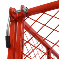 Steel Garden Cart with Removable Mesh Sides - 3 cu ft Capacity, 550 lb Load, Heavy Duty Red Utility Trolley
