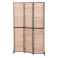 6 Ft Wood Folding Privacy Screen, Free Standing Wall Dividers, Room Separator For Living Room, Bedroom, Dining Room