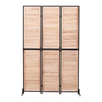 6 Ft Wood Folding Privacy Screen, Free Standing Wall Dividers, Room Separator For Living Room, Bedroom, Dining Room