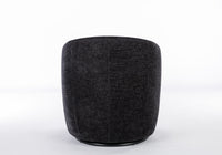 Chenille Fabric Swivel Accent Armchair Barrel Chair With Black Powder Coating Metal Ring,Black