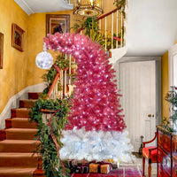 6FT Hinged Artificial Christmas Tree - Bendable Santa Hat Style, 1250 Lush Branch Tips, 300 LED Lights, Holiday Decor for Xmas Celebrations