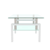 Modern Clear White Coffee Table - Stylish Center Table for Living Room, Contemporary Side Table Furniture