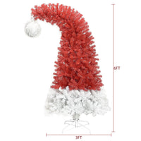 6FT Hinged Artificial Christmas Tree - Bendable Santa Hat Style, 1250 Lush Branch Tips, 300 LED Lights, Holiday Decor for Xmas Celebrations
