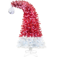 6FT Hinged Artificial Christmas Tree - Bendable Santa Hat Style, 1250 Lush Branch Tips, 300 LED Lights, Holiday Decor for Xmas Celebrations