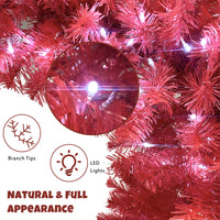 6FT Hinged Artificial Christmas Tree - Bendable Santa Hat Style, 1250 Lush Branch Tips, 300 LED Lights, Holiday Decor for Xmas Celebrations