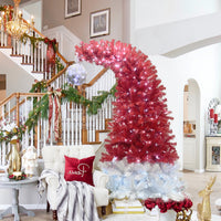 6FT Hinged Artificial Christmas Tree - Bendable Santa Hat Style, 1250 Lush Branch Tips, 300 LED Lights, Holiday Decor for Xmas Celebrations