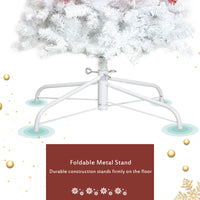 6FT Hinged Artificial Christmas Tree - Bendable Santa Hat Style, 1250 Lush Branch Tips, 300 LED Lights, Holiday Decor for Xmas Celebrations