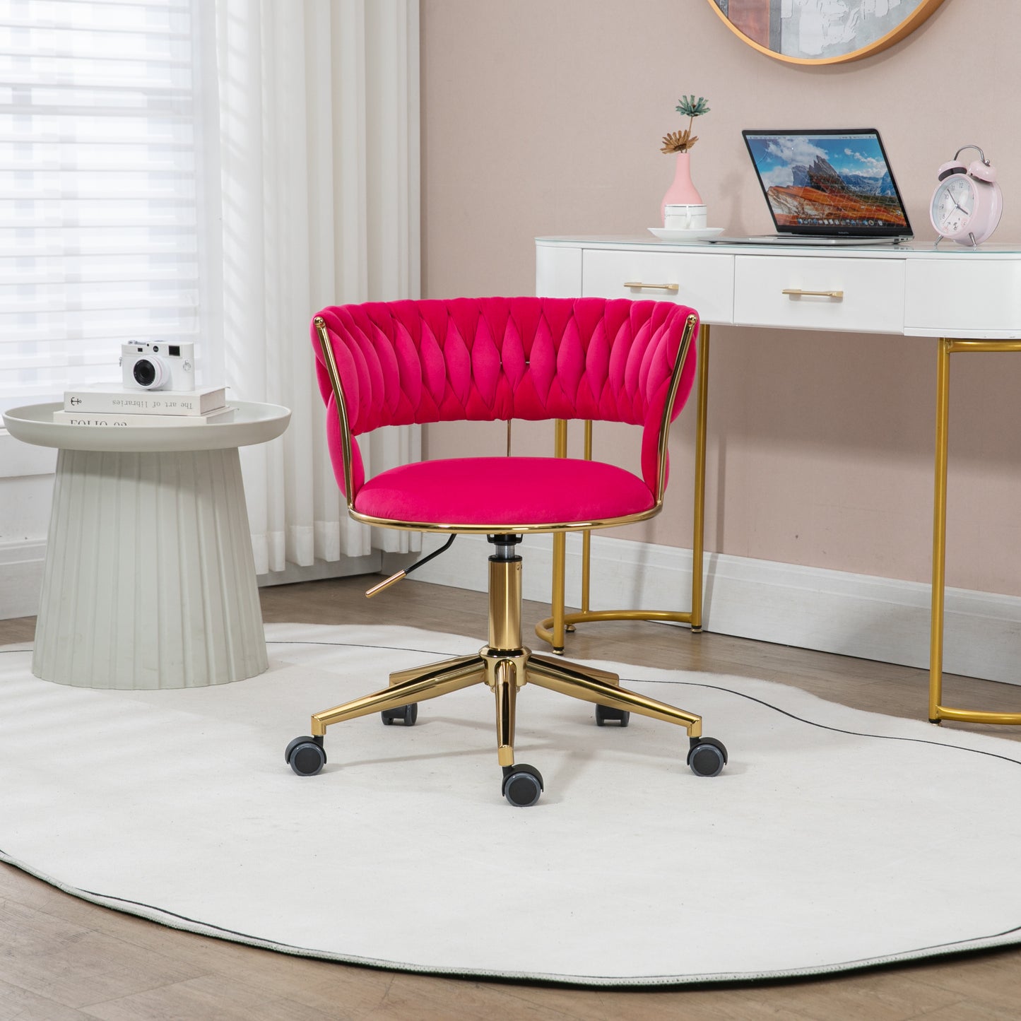 Computer Chair Office Chair Adjustable Swivel Chair Fabric Seat Home Study Chair