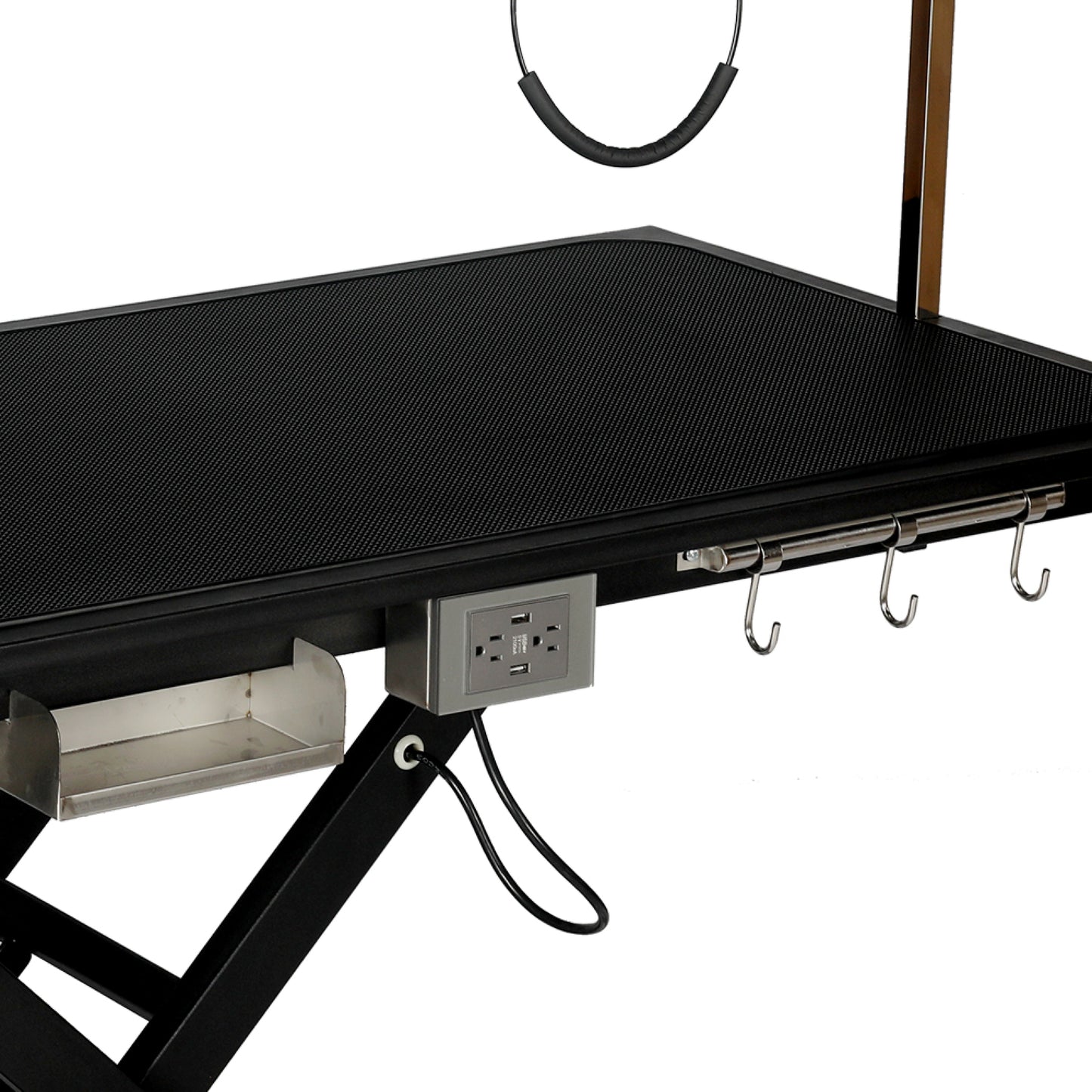 Electric Pet Grooming Table, Deluxe Adjustable Height 8” to 36”, 110V/220V, Professional Recommended, Black Color