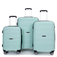 Light Green Hardshell Suitcase Set - 3-Piece Lightweight Durable Luggage with Spinner Wheels & TSA Lock (20/24/28)