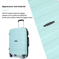 Light Green Hardshell Suitcase Set - 3-Piece Lightweight Durable Luggage with Spinner Wheels & TSA Lock (20/24/28)