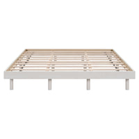 Modern Design Queen Floating Platform Bed Frame for White Washed Color