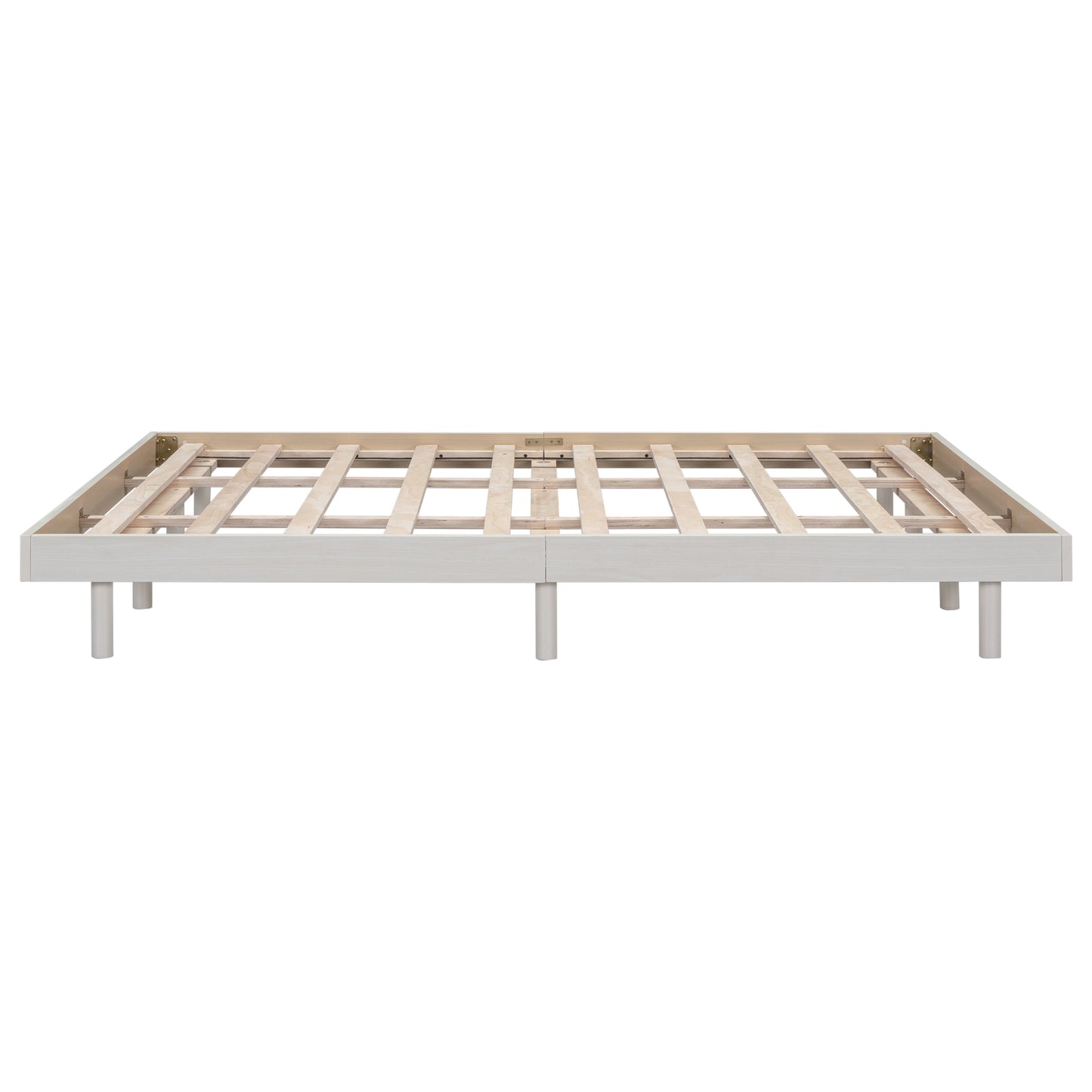 Modern Design Queen Floating Platform Bed Frame for White Washed Color
