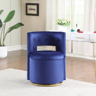 360 degree  Swivel Accent Chair with Storage Velvet Curved Chair Gold Metal Base for Living Room Nursery Bedroom