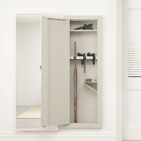 Wall Safe for Home, Quick Access Rifle Safe Between Studs, Removable Shelf, Digital Keypad, Secure Cabinet  (White)