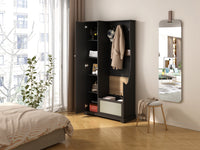 Hall Tree with Bench, Storage Cabinet, Suitable for Living Room, Entryway, Bedroom