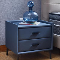 Modern Nightstand With 2 Drawers, Night Stand With PU Leather And Hardware Legs, End Table, Bedside Cabinet For Living Room/Bedroom