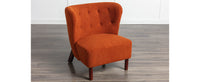 Burnt Orange Upholstered Armless Accent Chair Lambskin Sherpa Modern Sofa for Living Room Bedroom Small Spaces