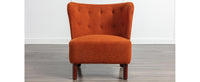 Burnt Orange Upholstered Armless Accent Chair Lambskin Sherpa Modern Sofa for Living Room Bedroom Small Spaces