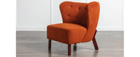 Burnt Orange Upholstered Armless Accent Chair Lambskin Sherpa Modern Sofa for Living Room Bedroom Small Spaces