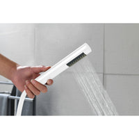 Freestanding Tub Filler Faucet - Floor Mount High Flow Shower Mixer, Swivel Gooseneck Spout & Handheld Showerhead