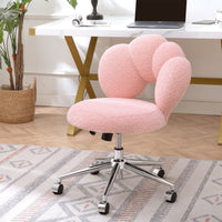 360° Swivel Height Adjustable Teddy Fabric Home Office Chair