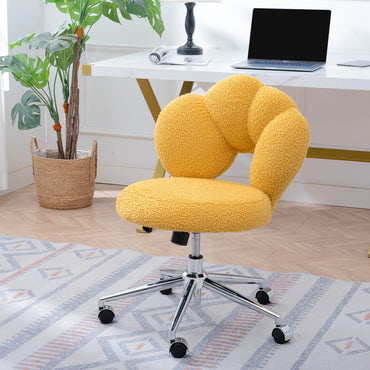 360° Swivel Height Adjustable Teddy Fabric Home Office Chair