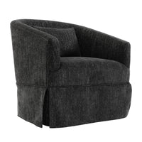 360-degree Swivel Accent Armchair Linen Blend  BLACK
