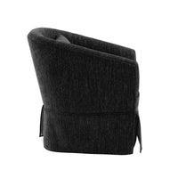 360-degree Swivel Accent Armchair Linen Blend  BLACK