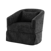 360-degree Swivel Accent Armchair Linen Blend  BLACK