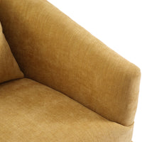 360-degree Swivel Accent Armchair Linen Blend MUSTED YELLOW