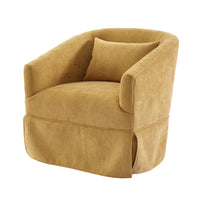 360-degree Swivel Accent Armchair Linen Blend MUSTED YELLOW