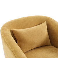 360-degree Swivel Accent Armchair Linen Blend MUSTED YELLOW