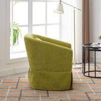 360-degree Swivel Accent Armchair Linen Blend FRUIT GREEN