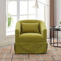 360-degree Swivel Accent Armchair Linen Blend FRUIT GREEN