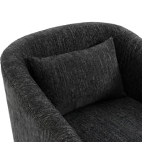 360-degree Swivel Accent Armchair Linen Blend  BLACK