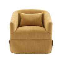 360-degree Swivel Accent Armchair Linen Blend MUSTED YELLOW