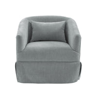 360-degree Swivel Accent Armchair Linen Blend Orange LIGHT GREEN