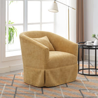 360-degree Swivel Accent Armchair Linen Blend MUSTED YELLOW