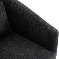 360-degree Swivel Accent Armchair Linen Blend  BLACK