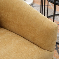 360-degree Swivel Accent Armchair Linen Blend MUSTED YELLOW